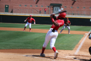 Angels batter swinging