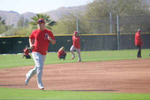 Trout running bases as a workout at spring training