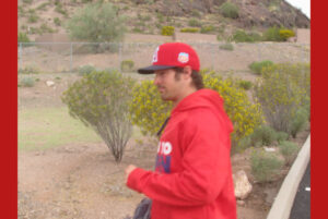 CJ Wilson in red jacket at Angels spring training 2016
